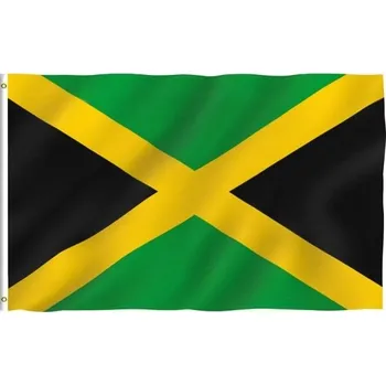 Zahradní dekorace Jamajská vlajka Anley Fly Breeze 3x5 stop - živé barvy a odolná vůči UV záření - plátěná hlavička a