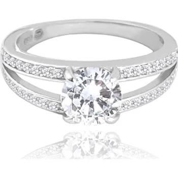 Prsten Elegantní stříbrný prsten s bílými zirkony