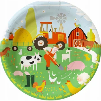 Jednorázové nádobí Talířky Farma, průměr 20 cm, 8 ks / Veverka a společnost