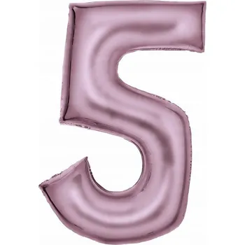 Balónek DEKORAČNÍ FÓLIOVÝ BALÓNEK Narozeninové BALÓNKY Číslice 5 Saténový Pastelově Růžový
