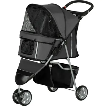 Kočárek pro psa Kočárek pro psa do 10 kg, 75 x 45 x 97 cm | tmavě šedý