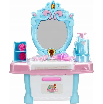 Doplněk pro panenku TOALETNÍ STOLEK pro PANENKY s příslušenstvím HRAČKA pro dívky MEGA CREATIVE růžový
