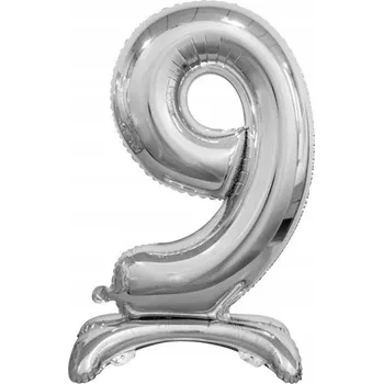 Balónek Dekorativní STOJÍCÍ narozeninový BALÓNEK stříbrný 74 cm