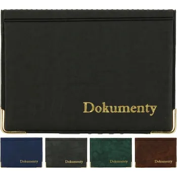 Obal na doklad OKUTA OBAL na DOKLADY různé barvy KM PLASTIK kožený OBAL MALÝ
