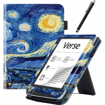 Příslušenství pro čtečku elektronické knihy GRAFICKÉ KOŽENÉ POUZDRO pro Pocketbook Verse / Verse Pro + DOTYKOVÉ PERO