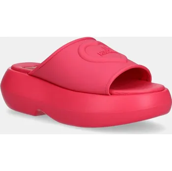 Dámské pantofle Pantofle Love Moschino dámské, růžová barva, na platformě, JA28207I0MI40604 42X, EUR 40