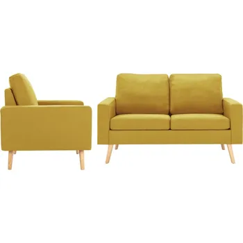 Sedací souprava vidaXL Marketos 2dílná sedací souprava textil žlutá