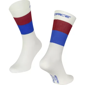 Pánské ponožky ponožky FORCE RAINBOW,krém-modro-červ. L-XL/43 -47