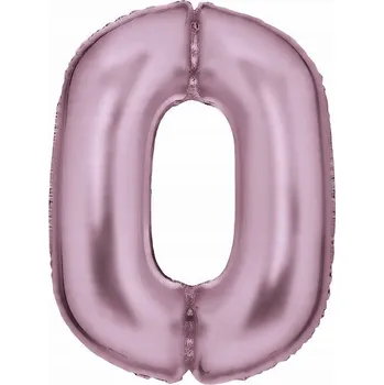 Balónek Ozdobné FÓLIOVÉ BALÓNKY Balón DEKORATIVNÍ Číslice 0 Saténová Pastelově Růžová 86 cm