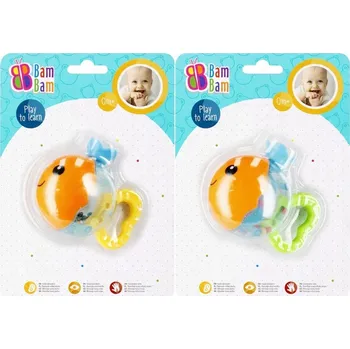 BAM BAM CHRASTÍTKA pro Děti RYBIČKA Senzorické Hračky pro miminka 0m+
