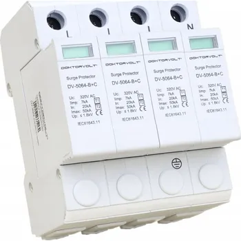 Bezpečnostní kamera Přepěťová ochrana 4P 20-50kA AC T1/T2 Doktorvolt DV-5064