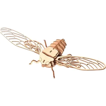 Dřevěná hračka Dřevěné 3D puzzle Cikáda DIY model zvířete Ručně sestavitelná přírodní dekorace Montážní stavebnice Dárek pro děti teenagery i dospělé