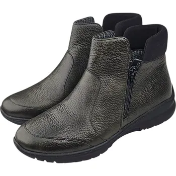 Dámská zimní obuv F 19204 - green dámské kotníčkové kožené boty se zipy; DV 37