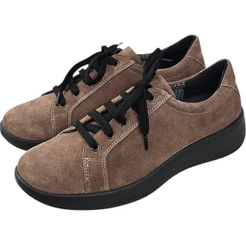 Dámské polobotky F 314908 - taupe Dámské hnědé velurové polobotky ,lehké, šněrovací, s vyměkčenou stélkou; DV 37