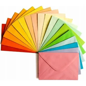 Obálka BAREVNÉ PAPÍROVÉ OBÁLKY C6 SADA 120 kusů LOGOS ozdobné obálky