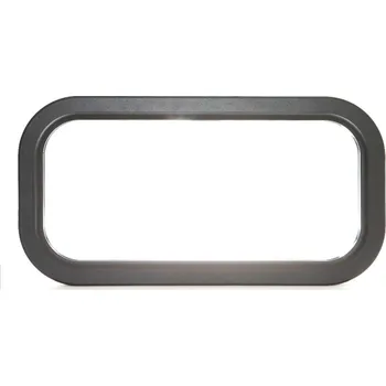 Garážová vrata okno do vrat oválné hladké černé, čiré / satinované - rozměr 670 x 345 mm, materiál ABS, pro sekce tl. 40, 52 mm