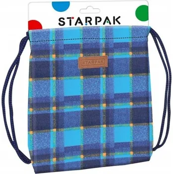 Školní sáček VAK na BOTY přes rameno MODRÝ kostkovaný STARPAK ŠKOLNÍ vak pro děti