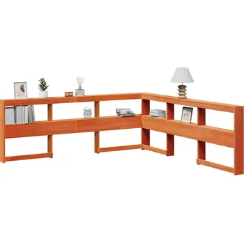 Regálová knihovna ve tvaru L 120 cm masivní borové dřevo