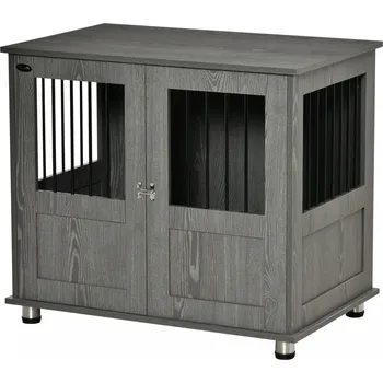 Bouda pro psa Prostorná dřevěná bouda pro psa 85 x 55 x 87 cm | šedá