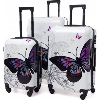 Sada 4 cestovních kufrů na kolečkách, tvrdý polykarbonát, zavazadlový set 213L