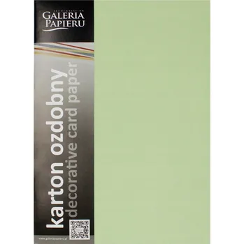 Barevný papír OZDOBNÝ KARTON A4 pastelově ZELENÝ světle 210g HLADKÝ papír (galerie papíru) 20 listů