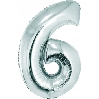 Balónek Dekorativní stříbrný balónek s číslem 6 k narozeninám