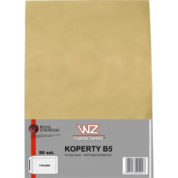 Obálka Obálka B5 bez okénka (176 x 250 mm) hnědá 50 ks