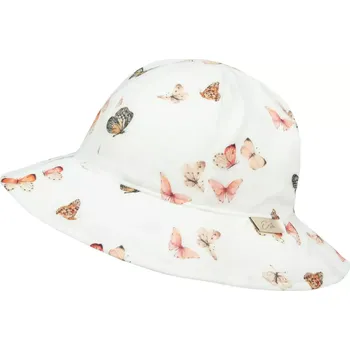 Klobouk ESITO | Dívčí klobouk mušelín Motýlek - bílá / L