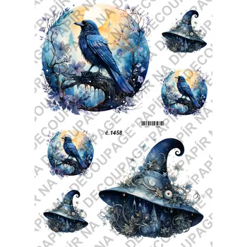 Umělecký papír Rýžový a soft papír na decoupage - Magie, tajemno - KB01458 Materiál: Soft, Rozměr: A4