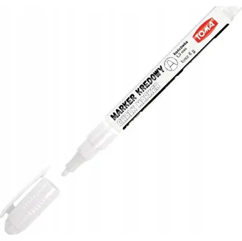 BÍLÝ KŘÍDOVÝ POPISOVAČ na tabule, kulatý POPISOVAČ TOMA , silné písmo