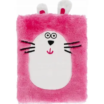 Zápisník Notes A5 Starpak Dětský plyšový deník Zápisník Růžová Kočka bílá, růžová, vícebarevná