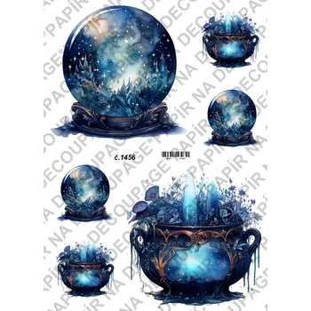 Umělecký papír Rýžový a soft papír na decoupage - Magie, tajemno - KB01456 Materiál: Soft, Rozměr: A4