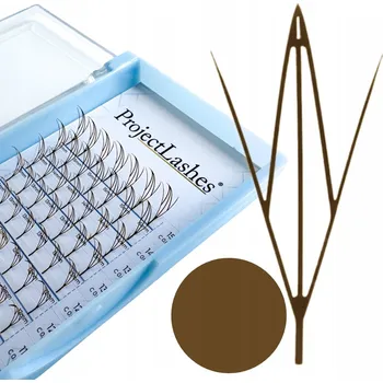 Umělé řasy HNĚDÉ řasy Manga Anime Comic ProjectLashes Fairy C 0,07 MIX 8-15mm