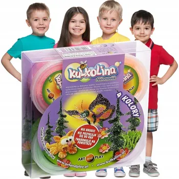 Modelovací hmota Kulkolina Sada MODELÍNA pro DĚTI Neon B 4 barvy