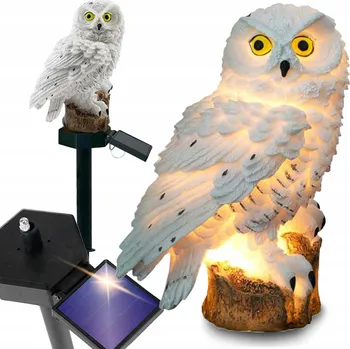 Venkovní osvětlení SOLÁRNÍ ZAHRADNÍ LAMPA SOVA VODĚODOLNÁ VELKÁ LED