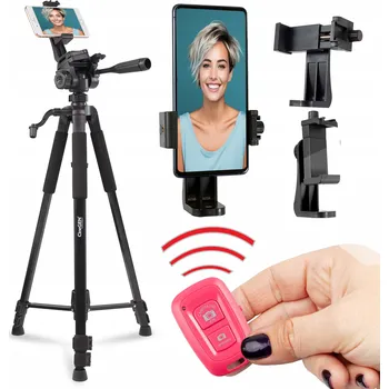 Stativ Fotografický stativ Tripod CG-2025 + Adaptér na telefon + Bluetooth dálkové ovládání