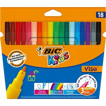 Barevné Fixy popisovače barevné popisovače pro děti BIC 18 ks
