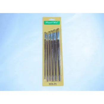 Umělecký štětec Ploché nylonové štětce velikosti 2-12, sada 6 ks