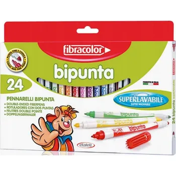 FIBRACOLOR BIPUNTA Oboustranné Fixy 24 kusů