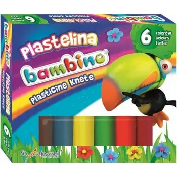 Modelovací hmota BAMBINO PLASTELÍNA pro děti ŠKOLNÍ sada 6 barev MODELÍNA kreativní