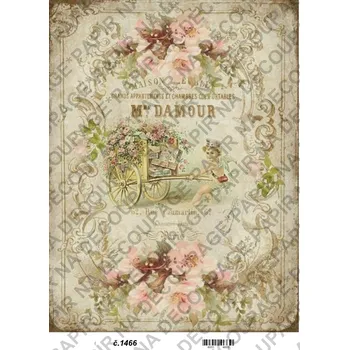 Umělecký papír Rýžový a soft papír na decoupage - Vintage - KB01466 Materiál: Soft, Rozměr: A4