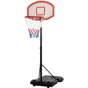 Basketbalový koš Venkovní basketbalový koš, 75,5 x 71 x 212-250 cm | černý + bílý