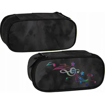 Penál Velký Školní Penál pro Děti Pouzdro Tuba Hudba STARPAK Černý S Notami