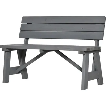 Zahradní nábytek Zahradní dřevěná lavice, 116 x 56 x 80 cm | šedá
