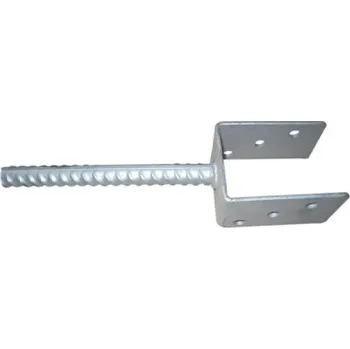 Tesařské kování Patka sloupku U 121x60x100mm tl.4mm s trnem 18x200mm ZN