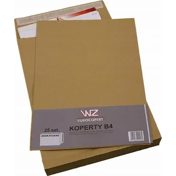 Obálka OBÁLKA B4 SAMOLEPICÍ S ROZŠÍŘENÝM BOKEM 40 MM HNĚDÁ S POTISKEM WZ EUROCOPERT