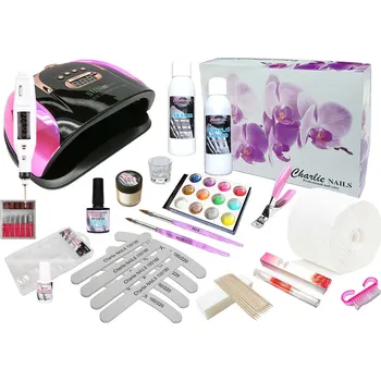 Startovací sada na Akrylové nehty XXXL 256W s bruskou 10W na tipy - růžová