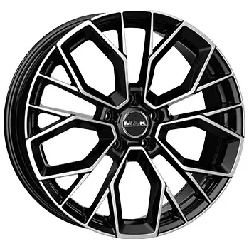 Alu kolo Alu kola MAK STILO, 20x8.5 5x112 ET45, černá lesklá + leštění (zátěžová) vhodné pro Audi A6 (2010-2018), SsangYong Torres, VW ID.7