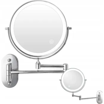 Zrcadlo Kosmetické zrcátko s LED osvětlením a zvětšením 1X/10X, ZRCADLO ZRCADLO
