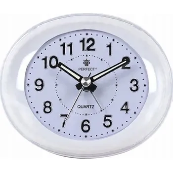 Hodiny Křemenný budík PERFECT 09101 HODINY ALARM SNOOZE tichý chod